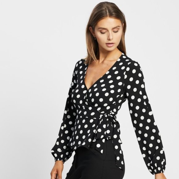 Atmos & Here,  Long Sleeve Wrap Blouse, New with original tags, - Picture 2 of 3